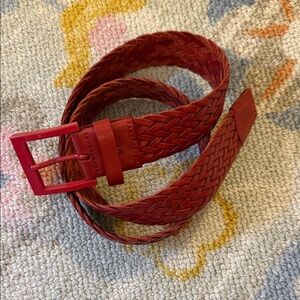 Brooks Brothers Crimson Braided Leather Belt
